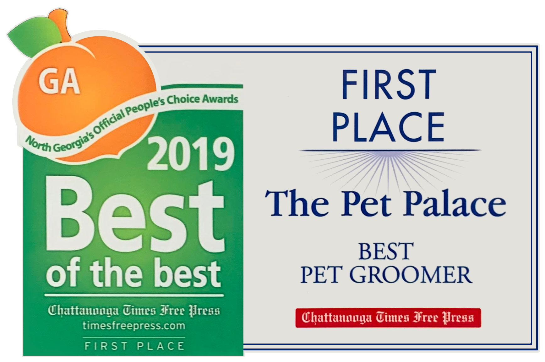Best of the Best 2019 First Place award for Best Pet Groomer, Pet Palace of Chickamauga